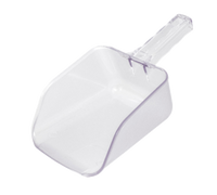 Crestware 32 oz Clear Polycarbonate Utility Scoop with Flat Bottom