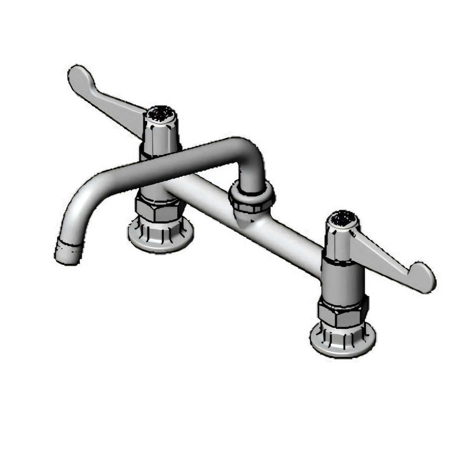 Product image #1 for Equip 8-Inch Deck Mount Low-Lead Mixing Faucet with 8-Inch Swing/Swivel Nozzle and Wrist Handles