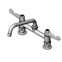Equip 8-Inch Deck Mount Low-Lead Mixing Faucet with 8-Inch Swing/Swivel Nozzle and Wrist Handles