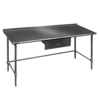 Thumbnail image #1 for Eagle Group Budget Series UT24144STB 144-Inch x 24-Inch 430 Stainless Steel Open-Base Work Table with 1-1/2-Inch Rear Up-Turn