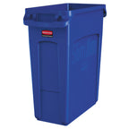 Thumbnail image #1 for Rubbermaid Commercial Products Slim Jim 1971257 16-Gallon Blue Open-Top Rectangular Plastic Trash Container Case of 4