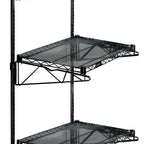 Thumbnail image #1 for Quantum WC54-CB1260BK Wall-Mounted Cantilever Wire Shelf Starter Unit, 3 Shelves, 54-Inch Posts, Green Epoxy Antimicrobial Finish