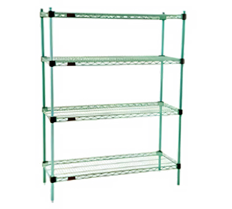 Product image #1 for EagleGard Quad-Adjust 4-Tier Stationary Starter Wire Shelving Unit, 48W x 24D x 74H