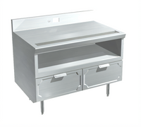 La Rosa 36 Inch x 32 Inch Coffee Urn Stand with Dry-Drawer Base and Stainless Steel Top