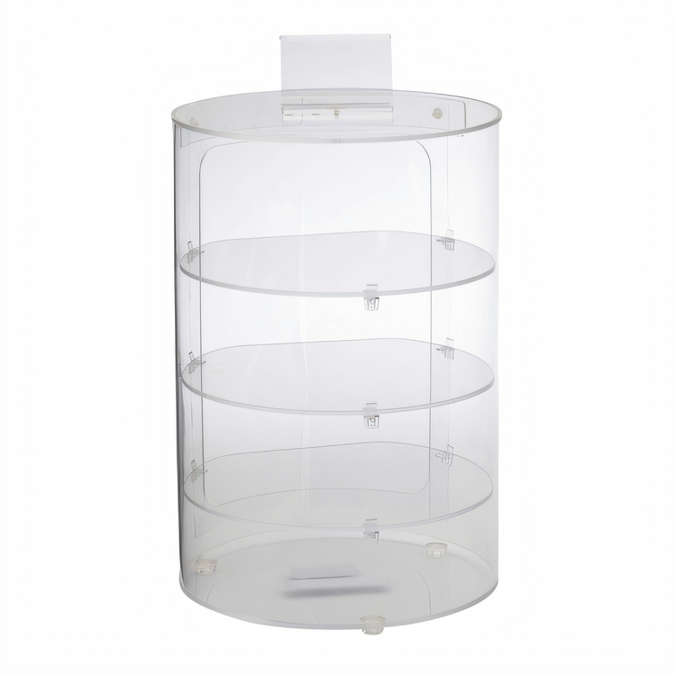 Product image #1 for Antunes Cylindrical Countertop Pastry Display Case with Acrylic Panels, 3-Tier, 12-Item Capacity