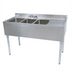 Thumbnail image #1 for BK Resources 48-Inch Three-Compartment Stainless Steel Underbar Sink with Right Drainboard and Faucet