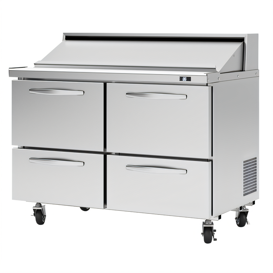 Product image #1 for Turbo Air PRO 48-1/4 Inch Two-Section Sandwich/Salad Prep Table with 4 Drawers and 12-Pan Top