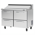 Thumbnail image #1 for Turbo Air PRO 48-1/4 Inch Two-Section Sandwich/Salad Prep Table with 4 Drawers and 12-Pan Top