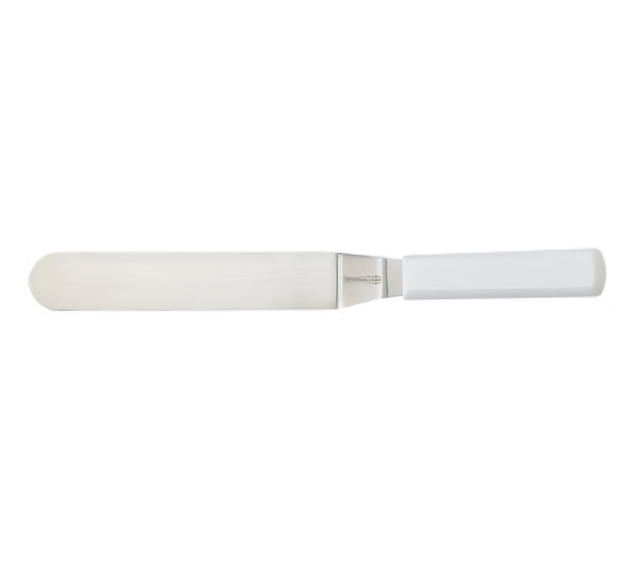 Product image #1 for Mundial 8-Inch Offset Baker's Icing Spatula with Stainless Steel Blade and White Polypropylene Handle