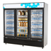 Thumbnail image #1 for Migali Competitor Series 3-Section Reach-In Glass Door Refrigerator Merchandiser, 72 Cu. Ft., Bottom-Mount Self-Contained, White