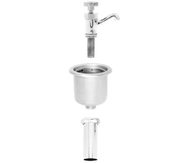 Product image #1 for Fisher Dipper Well Faucet and Sink Assembly, Drop-In, Stainless Steel, 6-7/8-Inch Diameter