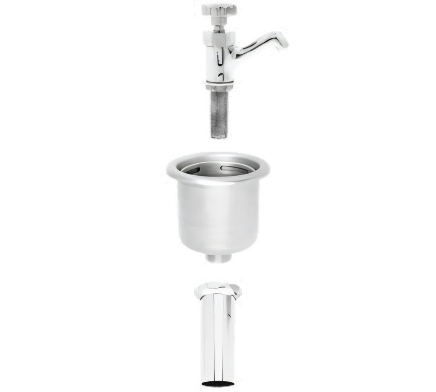 Product image #1 for Fisher Dipper Well Faucet and Sink Assembly, Drop-In, Stainless Steel, 6-7/8-Inch Diameter