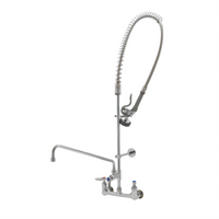 T&S Brass EasyInstall 8-Inch Wall Mount Pre-Rinse Add-On Faucet with 18-Inch Swing Nozzle