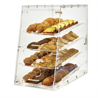 Thumbnail image #1 for Winco ADC-4 14-Inch Countertop Slant-Front Clear Acrylic Pastry Display Case with Front Self-Service, Rear Door & 4 Trays