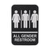 Thumbnail image #1 for Winco All Gender Braille Restroom Sign, 6 x 9 Inch, White on Black