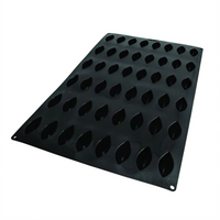 Silikomart 48-Cavity Quenelle Silicone Mold, 0.8 oz Portions, Black