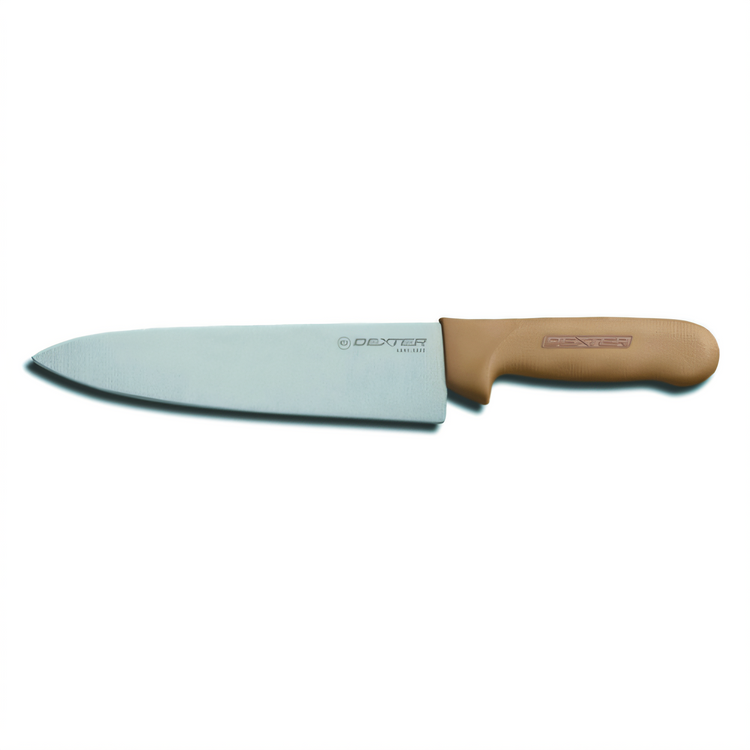 Product image #1 for Sani-Safe 10-Inch Stain-Free High-Carbon Steel Chef's Knife with Tan Polypropylene Handle