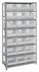 Thumbnail image #1 for Quantum Heavy-Duty Wire Shelving Unit with 8 Shelves and 21 Clear Bins