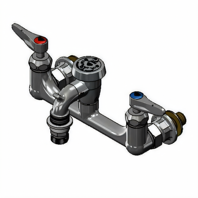 Product image #1 for 8" Adjustable Centers Wall-Mount Service Sink / Mop Sink Faucet with Vacuum Breaker Spout