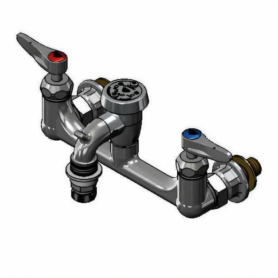 Product image #1 for 8" Adjustable Centers Wall-Mount Service Sink / Mop Sink Faucet with Vacuum Breaker Spout
