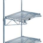 Thumbnail image #1 for Quantum WC54-CB1236GY 3-Shelf Wall-Mounted Cantilever Wire Shelving Starter Unit, Gray Antimicrobial Epoxy Finish