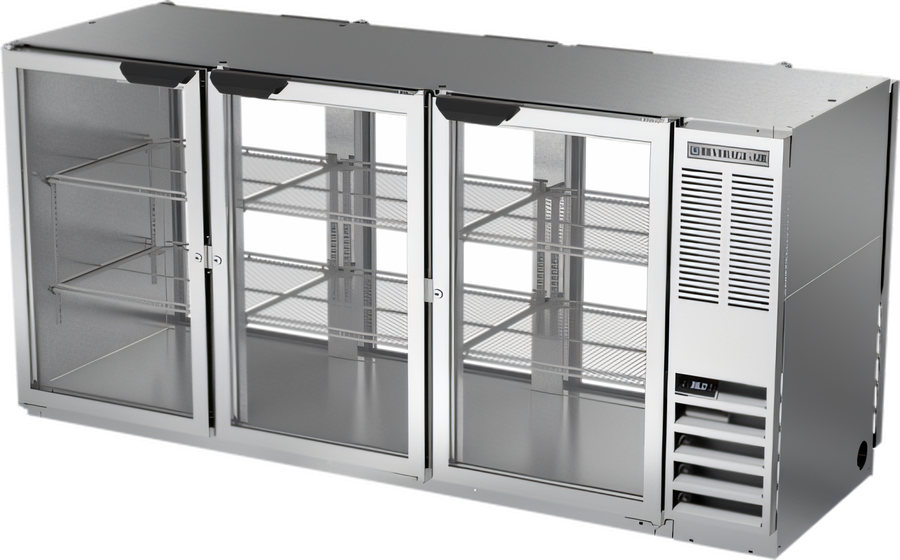 Product image #1 for 72-Inch Three-Section Pass-Thru Back Bar Refrigerator with 6 Glass Doors