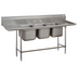Thumbnail image #1 for Advance Tabco Regaline Three-Compartment Sink with Left and Right-Hand Drainboards, 24
