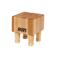 John Boos Gift Collection 6 x 6 x 4 Inch End Grain Northern Hard Rock Maple Mini-Block Cutting Board with Wooden Legs
