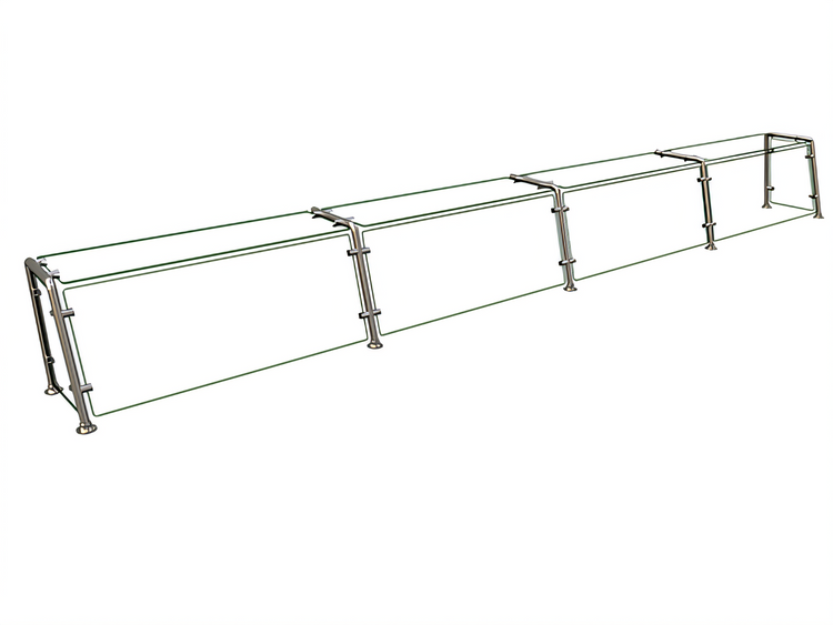 Product image #1 for Hatco Flav-R-Shield Full-Service Pass-Over Food Shield, 4-Bay, 144 x 11.5 x 18 Inches