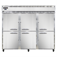 Continental Refrigerator 3FESNSSHD Extra-Wide Three-Section Shallow Depth Reach-in Freezer with Half-Height Solid Doors
