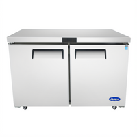 Atosa Two-Section Undercounter Reach-In Refrigerator, 48-1/4 Inch W, 13.38 Cu. Ft., Solid Doors