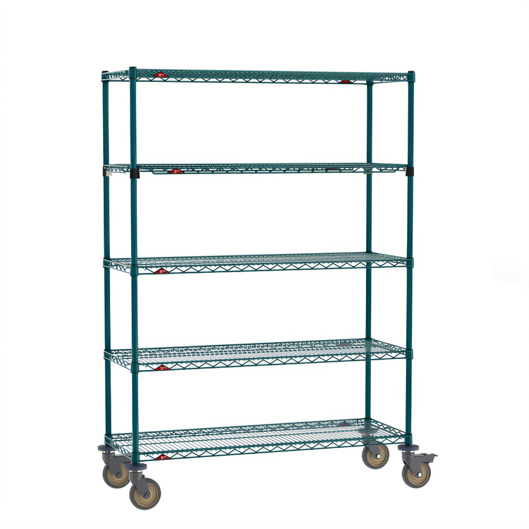 Product image #1 for Super Erecta 5-Tier Wire Stem Caster Cart, 48 x 18 x 68 Inches