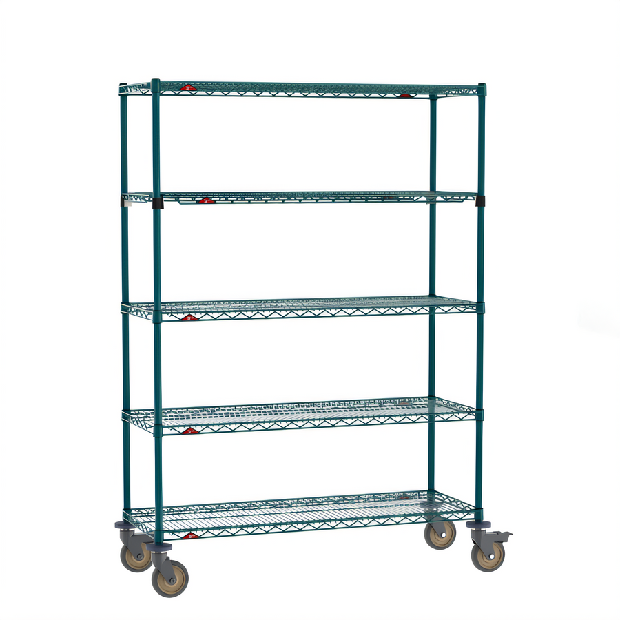 Product image #1 for Super Erecta 5-Tier Wire Stem Caster Cart, 48 x 18 x 68 Inches