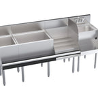 Thumbnail image #1 for Krowne Royal Series KR24-W72E-10 72-Inch x 24-Inch Underbar Ice Bin/Cocktail Station with 10-Circuit Cold Plate, Blender and Liquor Stations