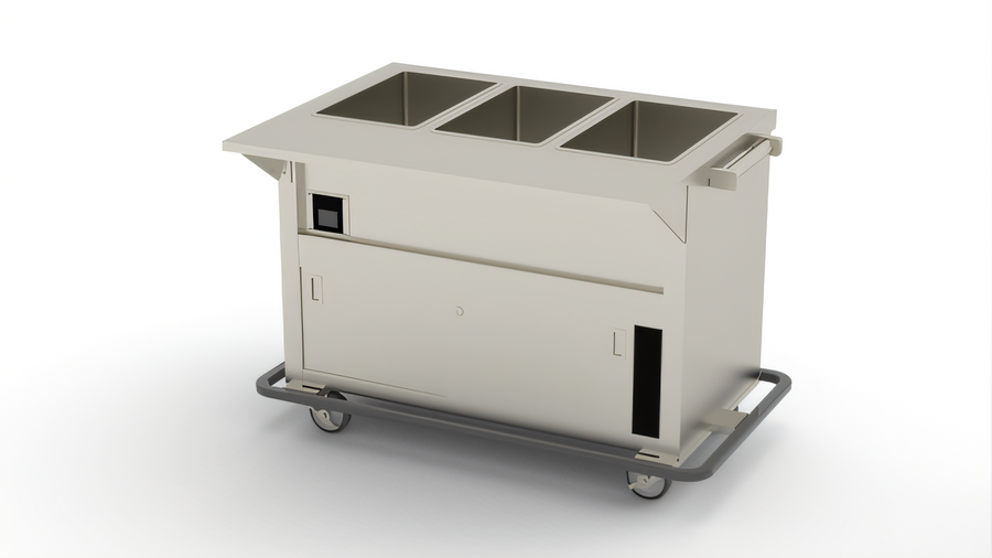 Product image #1 for Thurmaduke EPW-3-CBSS Portable 3-Pan Waterless Well Steamtable with Cutting Board
