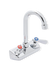 Thumbnail image #1 for Steel Works Stainless Wall-Mount Gooseneck Faucet, 4-Inch Centers, 4-Inch Spout