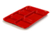 Thumbnail image #1 for Right-Hand 6-Compartment Rectangular Tray, 14-3/8 x 10 Inches, Red Polypropylene