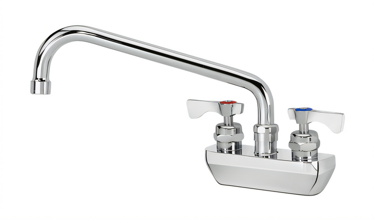 Product image #1 for Krowne Royal Series Splash-Mounted Commercial Faucet with 10-Inch Swing Spout, 4-Inch Centers, and Ceramic Valves