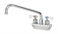 Krowne Royal Series Splash-Mounted Commercial Faucet with 10-Inch Swing Spout, 4-Inch Centers, and Ceramic Valves