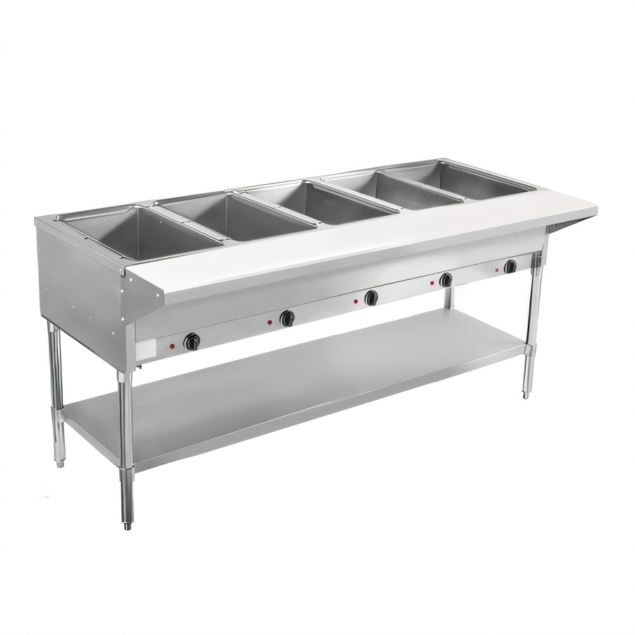 Product image #1 for BevLes Electric Dry Heat Steam Table with 5 Open Pan Wells, 72-Inch Wide, 208-230V