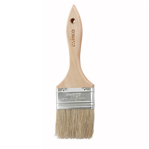 Product image #1 for Winco WBR-25 2-1/2 Inch Flat Boar Bristle Pastry Brush with Wooden Handle and Metal Ferrules