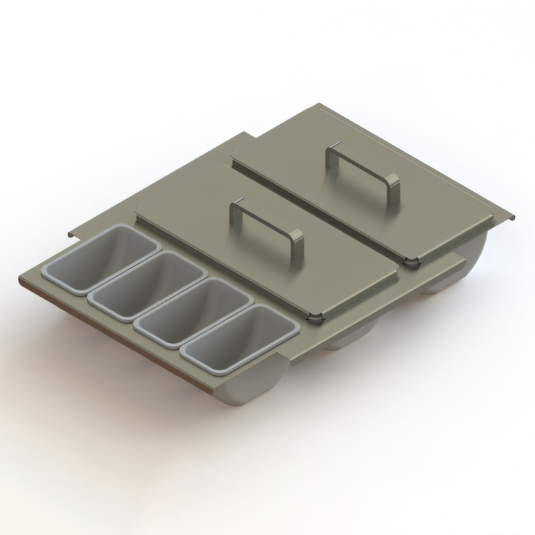 Product image #1 for Glastender Side-Serviced Low-Profile Condiment Drawer Insert for 16-Inch Door Opening, 12-Cup Capacity