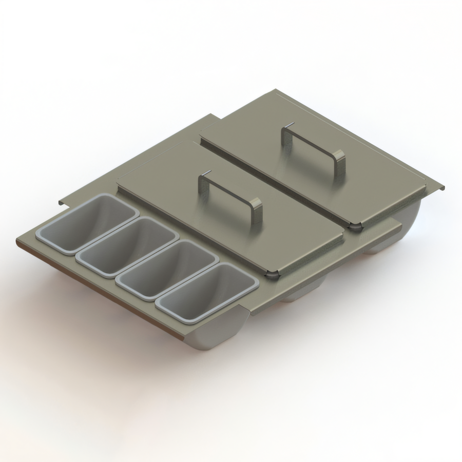 Product image #1 for Glastender Side-Serviced Low-Profile Condiment Drawer Insert for 16-Inch Door Opening, 12-Cup Capacity