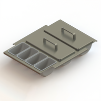 Glastender Side-Serviced Low-Profile Condiment Drawer Insert for 16-Inch Door Opening, 12-Cup Capacity