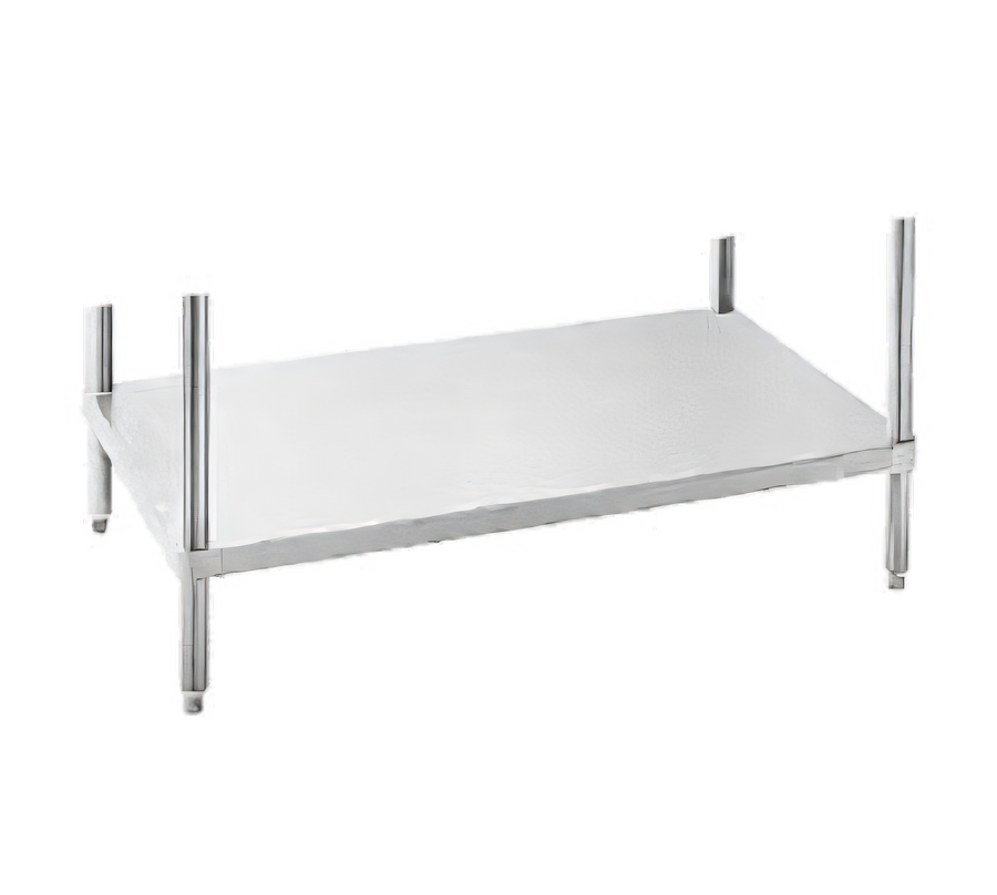Product image #1 for Stainless Steel Dishtable Undershelf, 126 x 24 Inches, Adjustable Die-Cast Leg Clamps