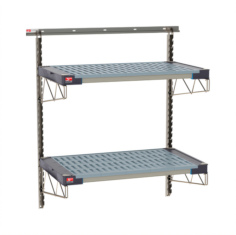 Product image #1 for Metro SmartWall Life 2-Shelf Wall-Mounted Starter Shelving Kit with 304 Stainless Steel Components