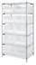 Thumbnail image #1 for Quantum 36-Inch Wide 6-Shelf Chrome Plated Stationary Bin Wire Shelving System with 10 Clear Bins