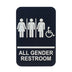 Thumbnail image #1 for Winco 6 x 9 Inch Braille All Gender/Accessible Restroom Sign, Black with White Imprint