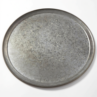 American Metalcraft GTP18 18-Inch Round Onyx Galvanized Serving Tray/Pan