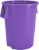 Thumbnail image #1 for Bronco 55 Gallon Round Stackable Polyethylene Waste Container, Purple